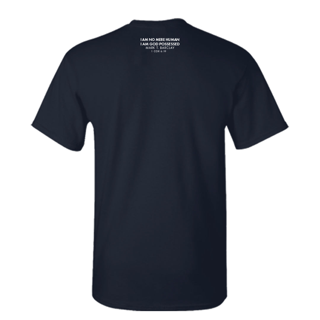 "God Possessed" Navy crew neck t-shirt
